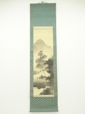 水墨画　掛け軸　清泉秋声 謝陽画　山水　中国　張大千大風堂　カラー　箱付 ネットショップ圭 netshop Kei | 古美術・骨董・茶道具・書画の販売サイト